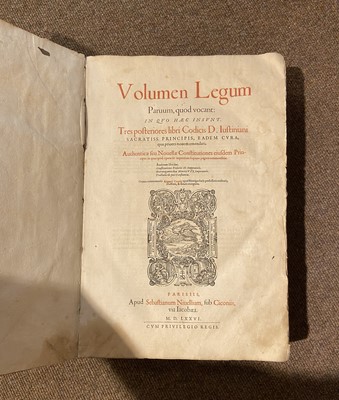 Lot 282 - Alciati (Andre et al). Decretum gratiani, emendatum, et notationibus illustratum, 2 volumes, 1615