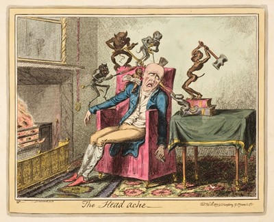 Lot 213 - Cruikshank (George). The Headache, G. Humphrey, Feby. 12th 1819