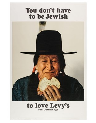 Lot 363 - Advertising Poster. You don't have to be Jewish to love Levy's real Jewish Rye, 1967