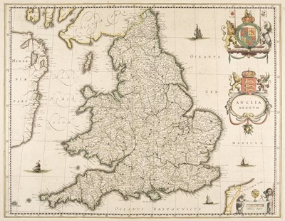 Lot 203 - England & Wales. Blaeu (Johannes), Anglia Regnum, Amsterdam, circa 1645