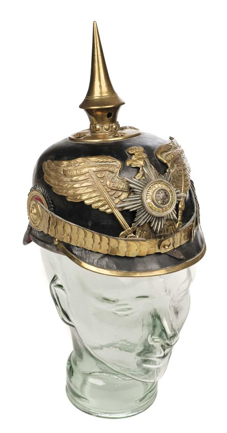 Lot 307 - Pickelhaube. A WWI Imperial German Guards pickelhaube