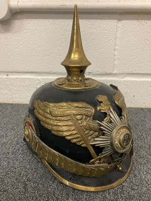 Lot 307 - Pickelhaube. A WWI Imperial German Guards pickelhaube