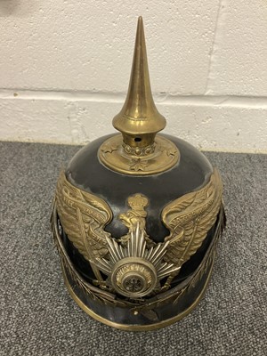 Lot 307 - Pickelhaube. A WWI Imperial German Guards pickelhaube