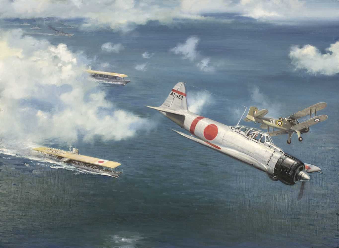 Lot 117 - Williams (Lynn). Above the Akagi Fleet, oil on board