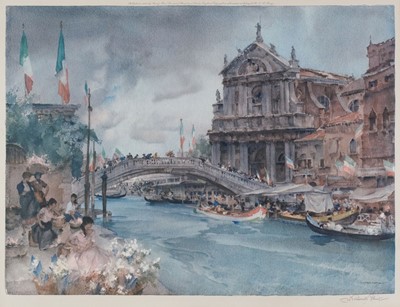 Lot 292 - Flint (William Russell). The Rialto Bridge, Venice, Frost and Reed Ltd, 1965