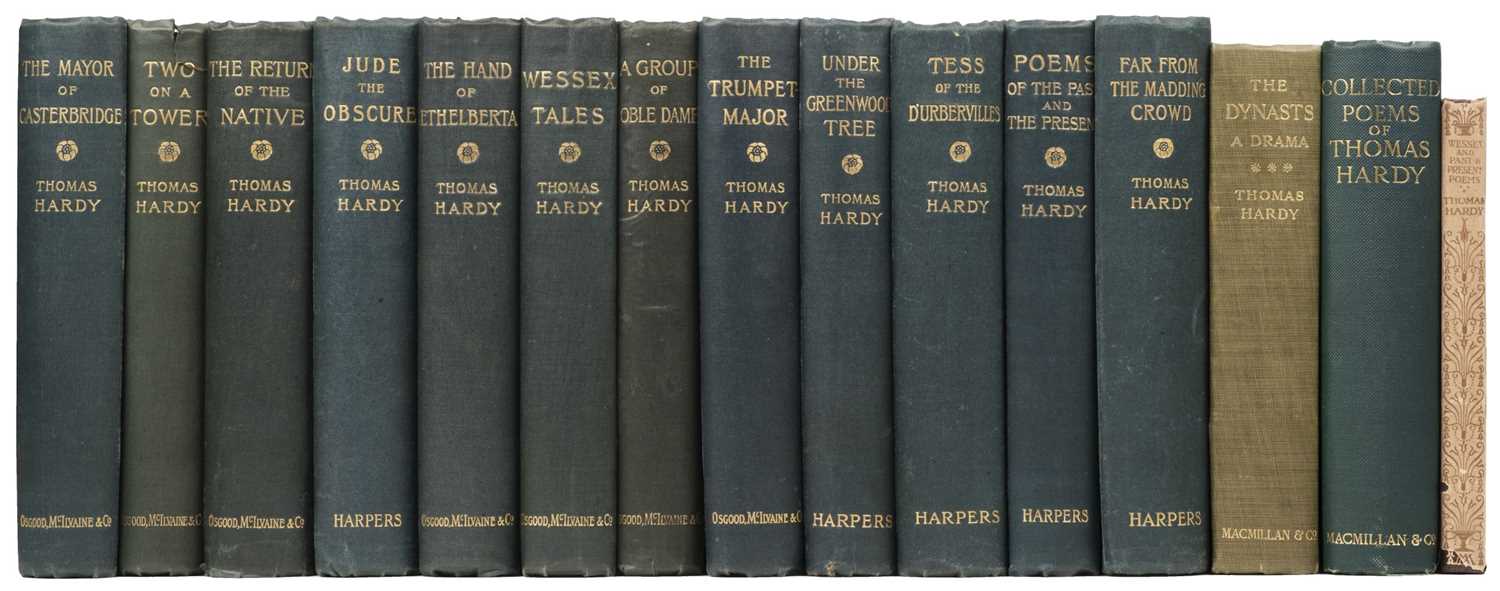 Lot 100 - Hardy (Thomas). The Works of Thomas Hardy, 12 volumes, London: Osgood, McIlvaine and Co.,/Harper & Brothers, 1895-1902