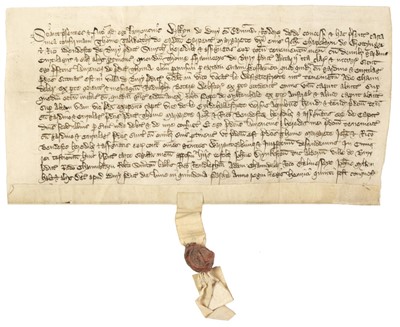 Lot 264 - Medieval Suffolk Deeds. Grant relating to Bury St Edmunds, Suffolk, 15 April 1415