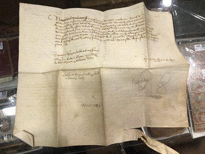 Lot 257 - Essex Deed. Deed of gift for a holding in Shellow Bowel [Dunmow area], 1503