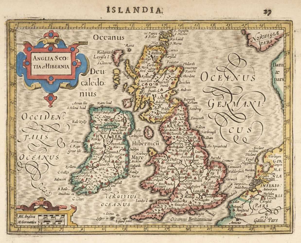 Lot 195 - British Isles. Mercator (Gerard & Hondius J.), Anglia Scotia et Hibernia & Anglia, circa 1621