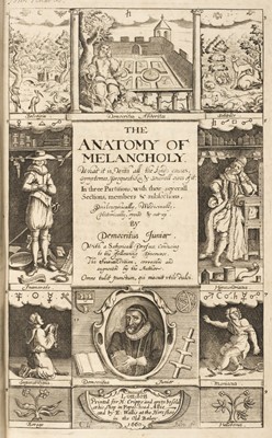 Lot 220 - Burton (Robert). The Anatomy of Melancholy, 7th edition, London: H. Cripps, 1660