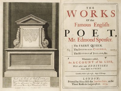 Lot 228 - Spenser (Edmund). The Works of that Famous English Poet, Mr Edmond Spenser, 1st edition, 1679