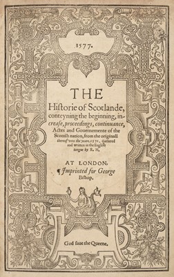 Lot 200 - Holinshed (Raphael). The Historie of Scotlande, 1577