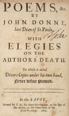 Lot 224 - Donne (John). Poems, 1st edition, 1669