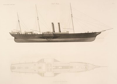 Lot 167 - Maritime. Fifteen cross sections and elevations of ships, Day & Son, 1864