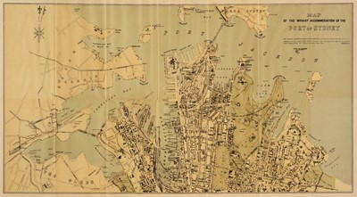 Lot 70 - Australia. Map of the Wharf Accommodation of the Port of Sydney, circa 1919