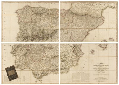 Lot 134 - Spain & Portugal. Nantiat (Jasper), A New Map of Spain and Portugal..., 1810