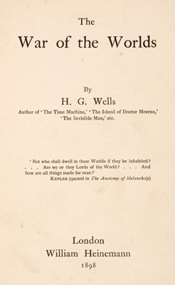 Lot 981 - H. G. Wells War of The Worlds, 1st edition, 1st issue, 1898