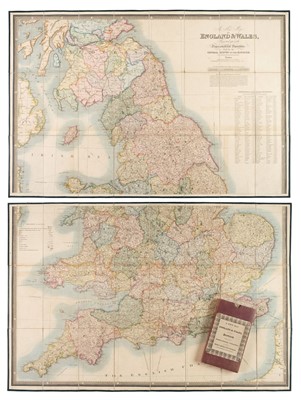 Lot 209 - Folding Maps. A collection of nine folding maps, mostly 19th century