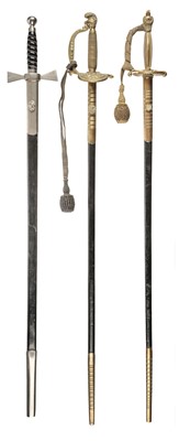 Lot 351 - Court Swords. Two Victorian court swords plus a Masonic sword