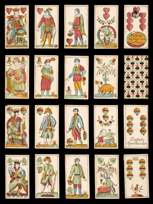 Lot 332 - Austrian Linz Pattern cards. 'Raddreher' Pattern playing cards, Vienna: J. Glanz, c.1860, & 1 other
