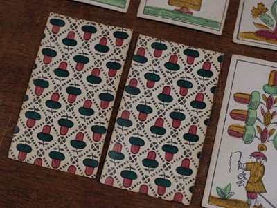 Lot 332 - Austrian Linz Pattern cards. 'Raddreher' Pattern playing cards, Vienna: J. Glanz, c.1860, & 1 other