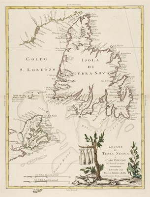 Lot 197 - Canada & The Arctic. Zatta (Antonio), Le Isole di Terra Nuova e Capo Breton..., circa 1778