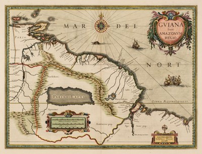 Lot 132 - South America. Blaeu (Willem Janszoon), Guiana sive Amazonum Regio, circa 1655