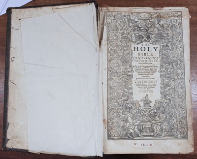 Lot 214 - Bible [English]. The Holy Bible, containing the Old Testament, and the New, 1634