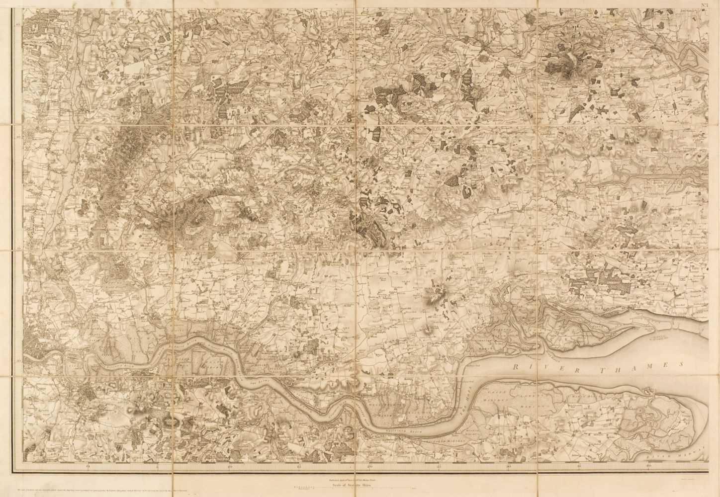 Lot 133 - South East England. Ordnance Survey (publishers), Nine map sheets, 1805 - 22