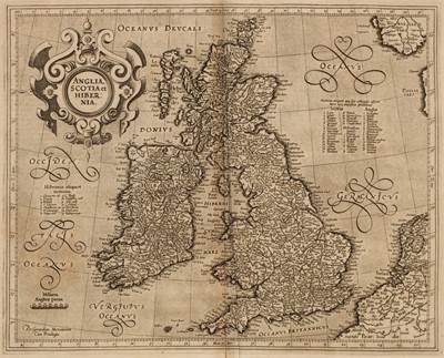 Lot 83 - British Isles. Mercator (Gerard & Hondius Henricus), Anglia, Scotia et Hibernia, 1595 or later