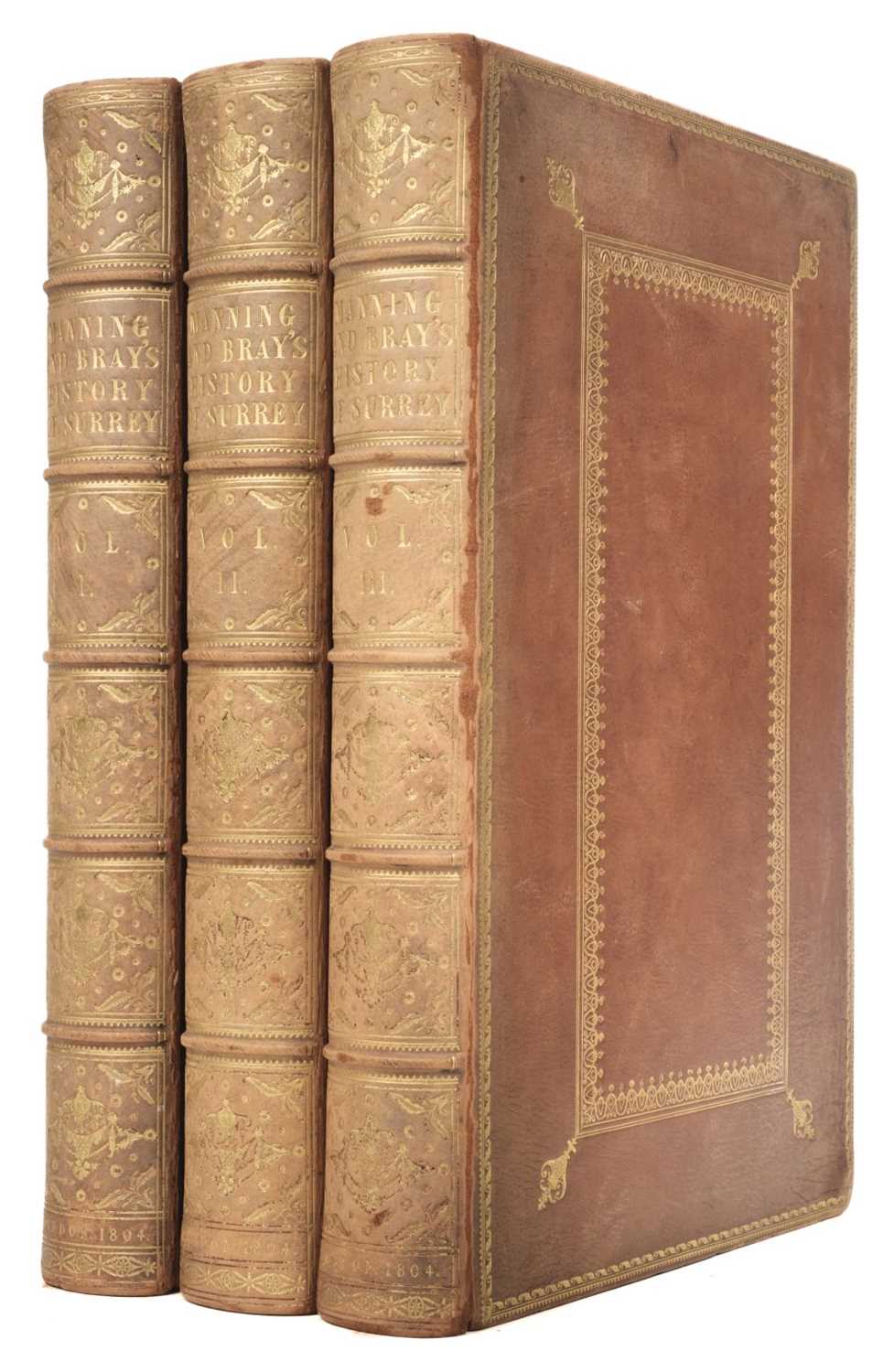 Lot 60 - Manning (Owen & Bray, W.). The History and Antiquities of the county of Surrey, 3 vols., 1804-14