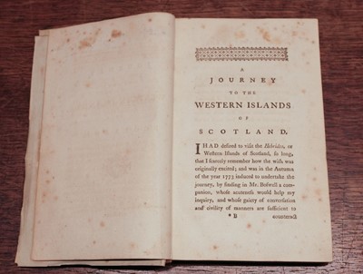 Lot 339 - Johnson (Samuel). A Journey to the Western Isles, 1st edition, 1775