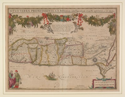 Lot 214 - Holy Land. Hondius (Henricus), Situs Terrae Promissionis..., 1636