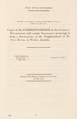 Lot 72 - Australia. Stirling (James, Surveyor), Chart of the Swan River from a Survey..., 1827
