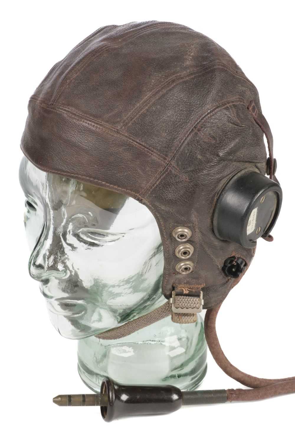 Lot 191 - Flying Helmet. A WWII RAF C type flying helmet worn by 'Varsity'