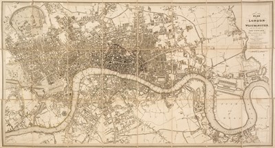 Lot 107 - London. Faden (W.), Plan of London and Westminster with the Borough of Southwark, 1823