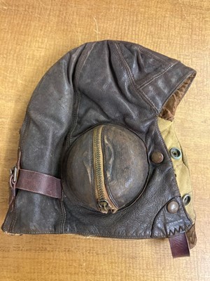 Lot 249 - Flying Helmet. A WWII Battle of Britain period B Type flying helmet worn by R.W. Hurnall