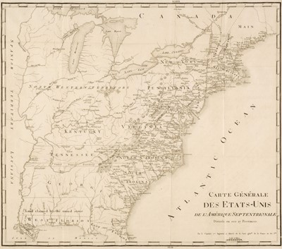 Lot 119 - North America. La Rochefoucault-Liancourt (F. A. F.), Carte Générale Des Etats-Unis..., circa 1799