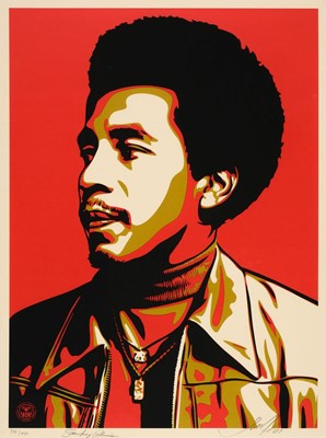 Lot 382 - Fairey (Shepard, 1970- ). Smokey Robinson (Red), 2009, screenprint in colours