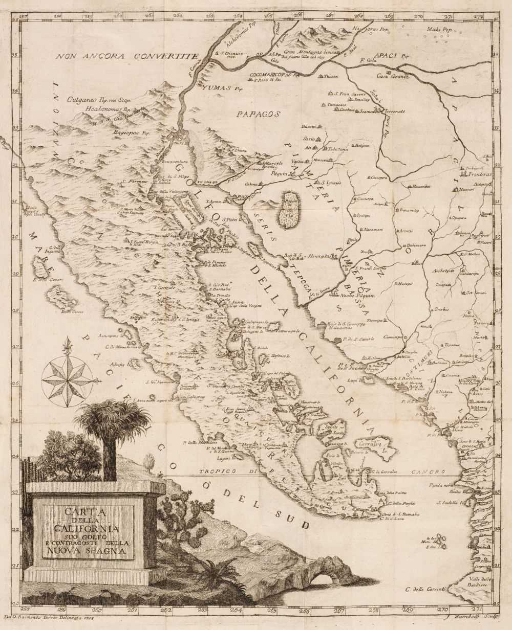 Lot 88 - California. Clavigero (Francesco S.), Carta Della California Suo Golfo E. Contracoste..., 1788