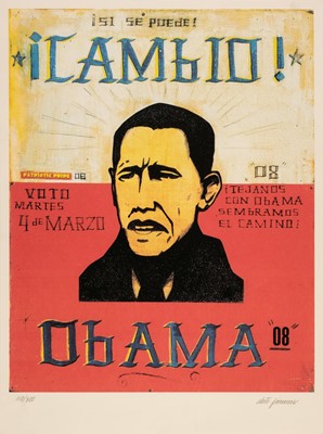 Lot 373 - Date Farmers. Cambio - Obama, 2008, screenprint in colours