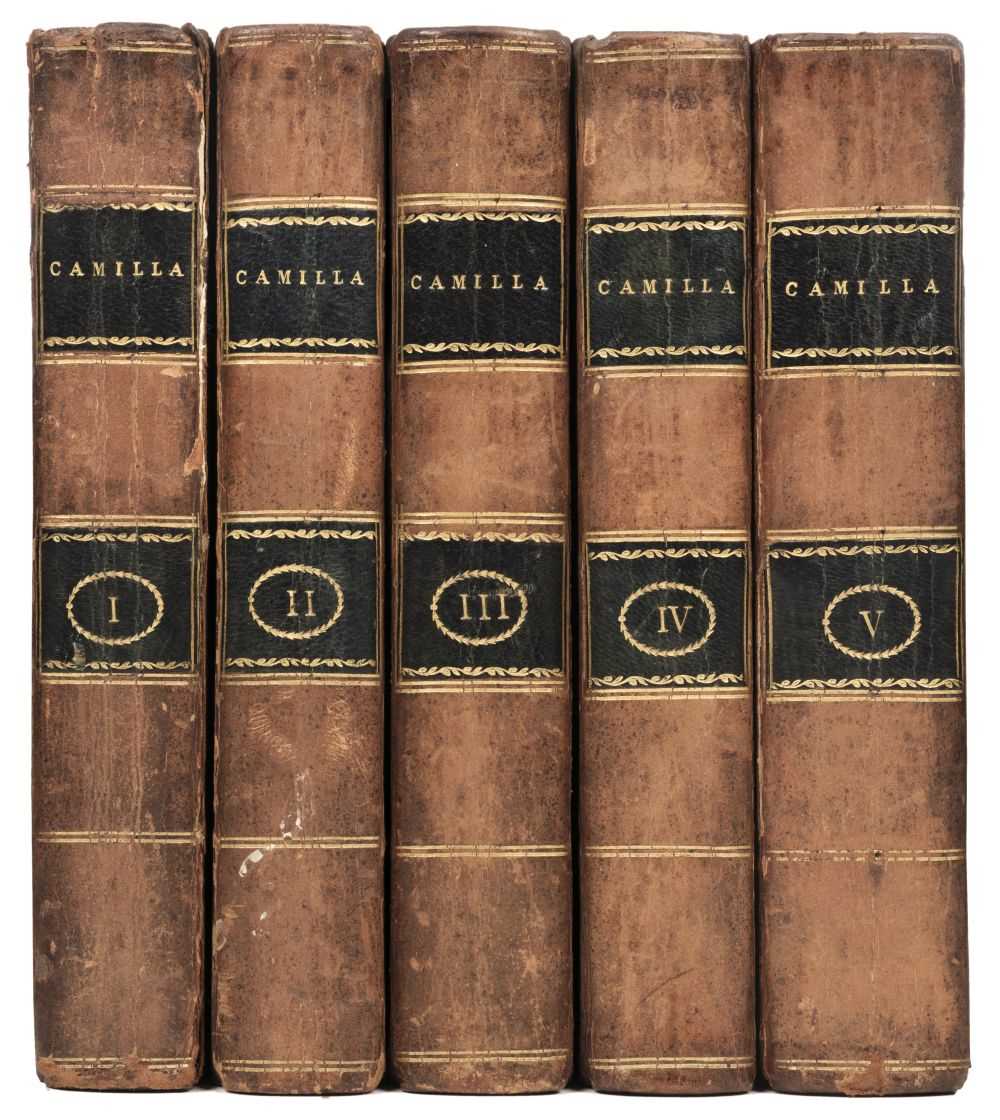 Lot 265 - Burney (Fanny). Camilla: or. A Picture of Youth, 5 volumes, 1st edition, 1796