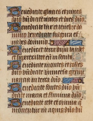 Lot 185 - Nine illuminated manuscript leaves from a Book of Hours, Italian, 1450