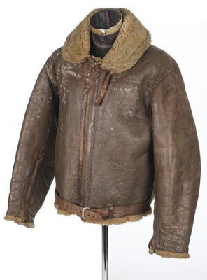 Lot 224 - Flying Jacket. A WWII RAF Irvin brown leather flying jacket