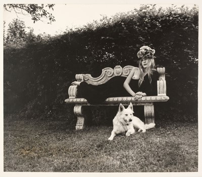 Lot 129 - Székessy (Karin, 1939-2010). Dagmar with Pomeranian, 1976, vintage gelatin silver print