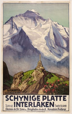 Lot 392 - Hodel (Ernst II, 1881-1955). Schinige Platte, Interlaken, Switzerland, 1934, colour litho poster