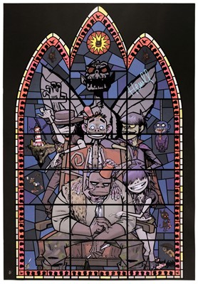 Lot 391 - Hewlett (Jamie, 1968- ). Gorillaz - Stained Glass Poster, screenprint in colours on thin card