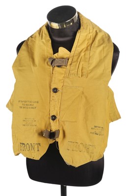 Lot 253 - Mae West. A Royal Canadian Air Force 1932 pattern life saving stole yellow waistcoat dated June 1940