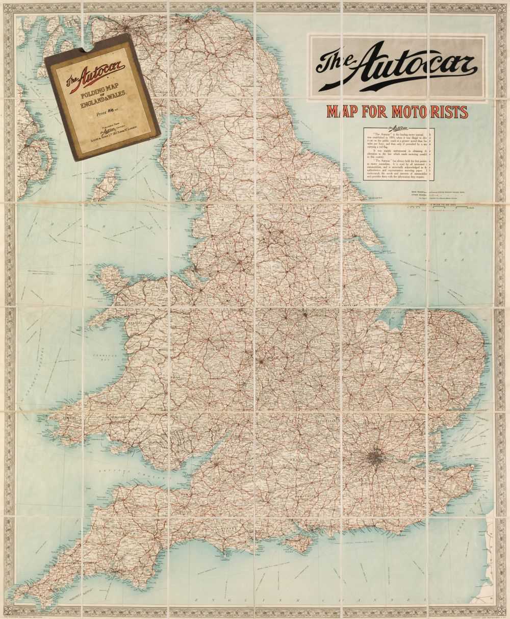 Lot 93 - England & Wales. The Autocar Map for Motorists, John Bartholomew & Co, circa 1925