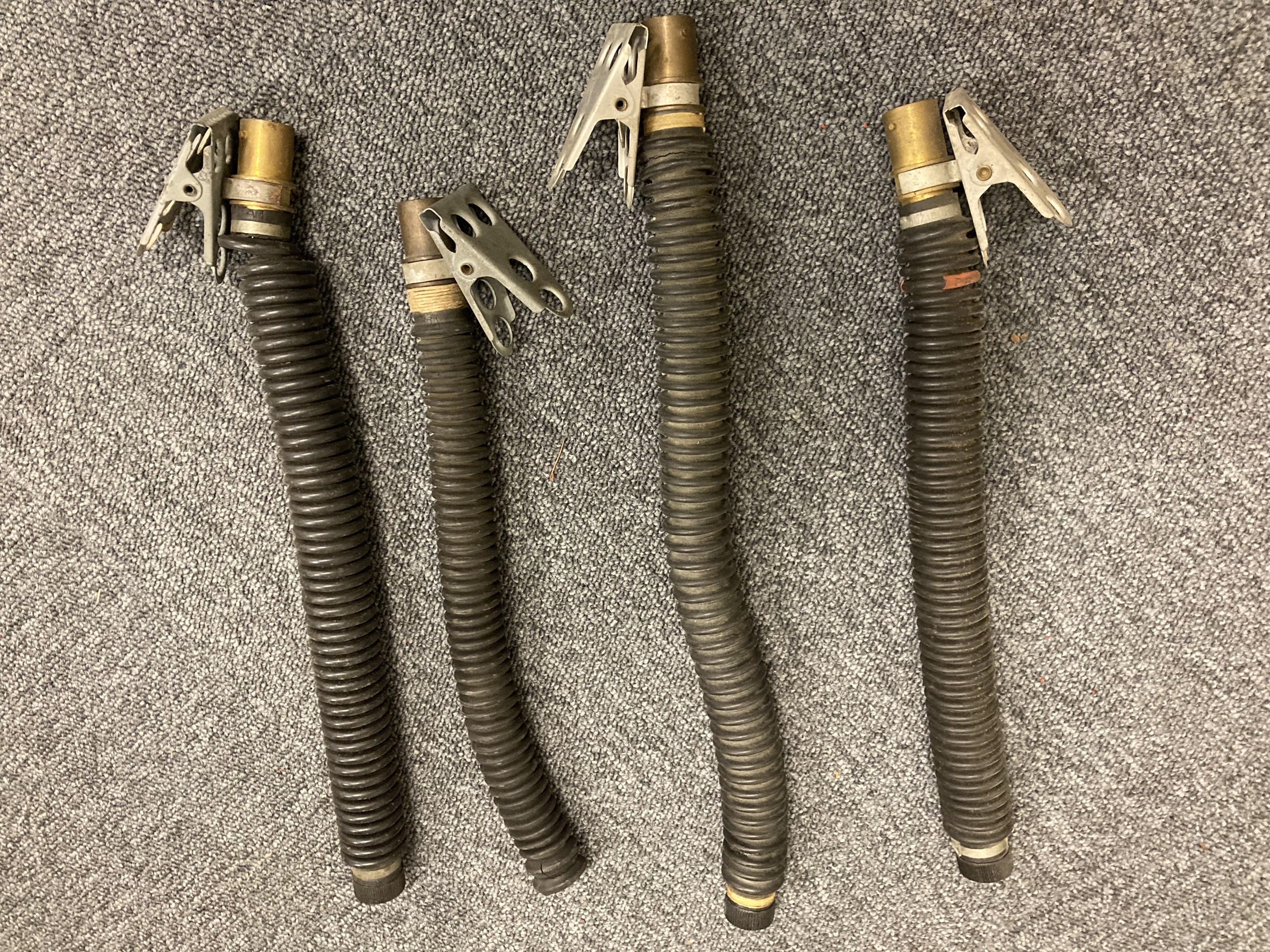 Lot 192 - Oxygen Mask Tubes. A collection of nine WWII